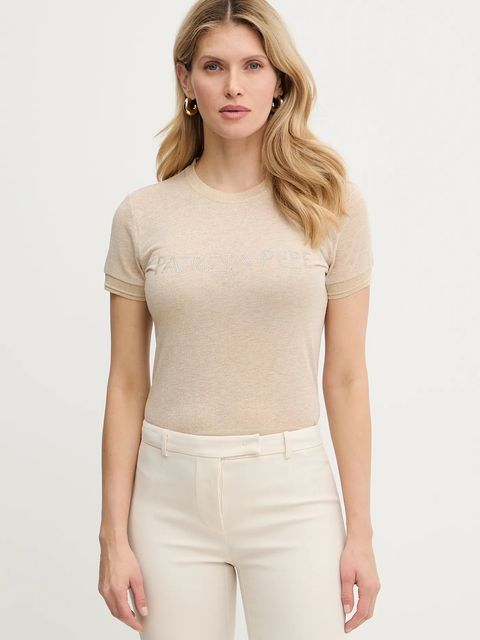 Patrizia Pepe t-shirt kolor beżowy 8K0278 K128 - zdjęcie produktu nr 1