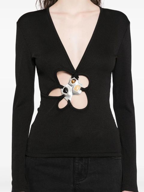 Christopher Esber Trio-stone long-sleeved top - Black