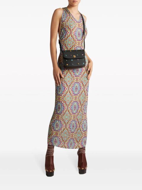 ETRO Essential floral-embroidered mini shoulder bag - Black