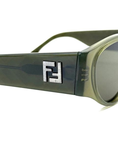 FENDI geometric logo sunglasses - Green