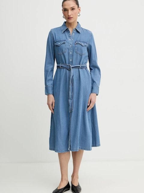 Levi's sukienka kolor niebieski mini prosta 004H3 - zdjęcie produktu nr 2