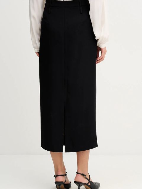 Sisley spódnica kolor czarny maxi ołówkowa 4KVXL002W