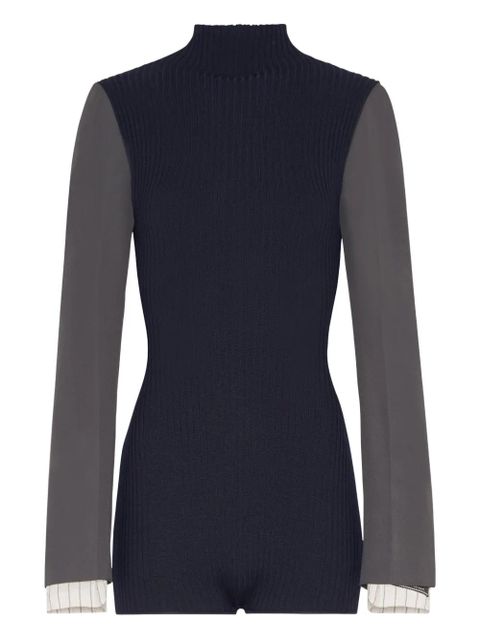 Jean Paul Gaultier ribbed long-sleeve bodysuit - Blue - zdjęcie produktu nr 1