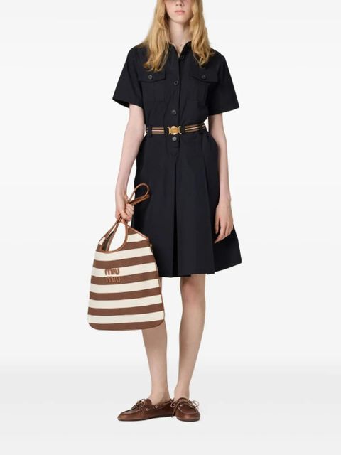 Miu Miu Ivy striped tote bag - Brown
