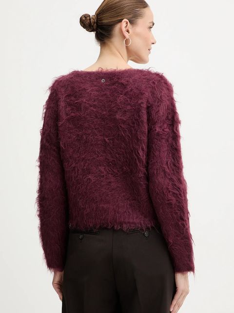 Guess kardigan z dodatkiem alpaki TOMIKO damski kolor bordowy W5BR91 Z3JI2