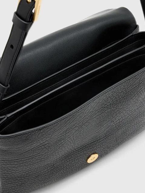 AllSaints torebka skórzana ONDINE kolor czarny W113XC