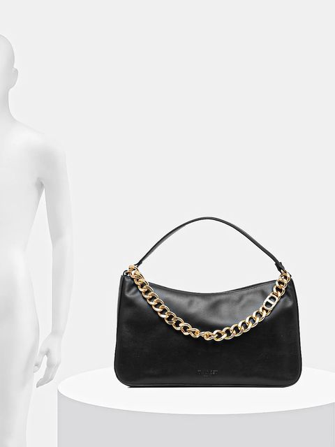 Twinset torebka skórzana kolor czarny 999TB7010