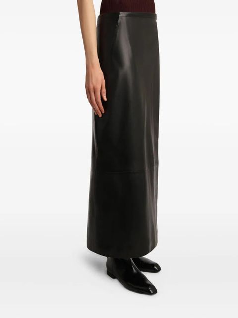 KHAITE panelled wrap midi skirt - Black