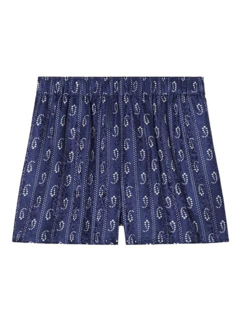 Tory Burch printed camp beach shorts - Blue - zdjęcie produktu nr 1
