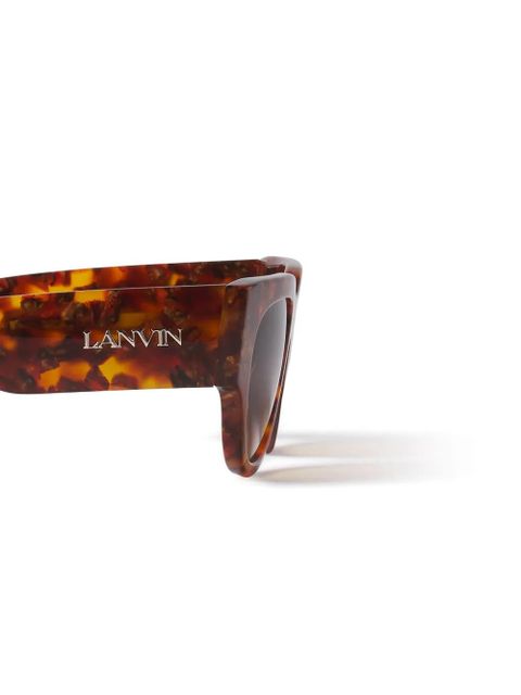 Lanvin tortoiseshell-effect geometric-frame sunglasses - Brown