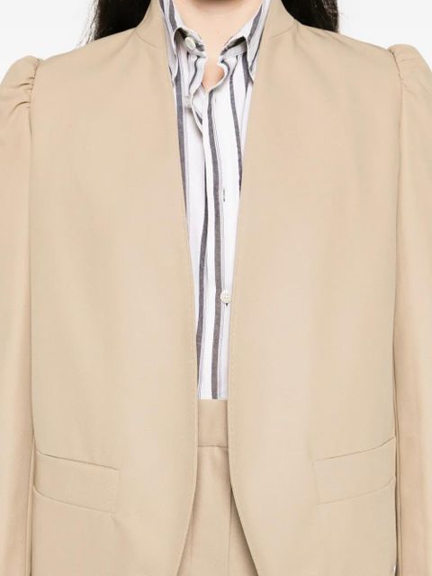Max Mara PHEBE puff-sleeve open-front jacket - Neutrals