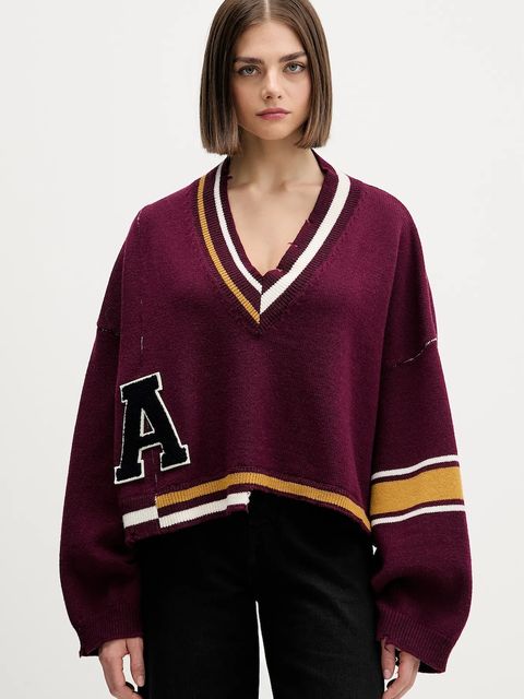 AMBUSH sweter wełniany Damaged Rib V Neck Sweater - zdjęcie produktu nr 1