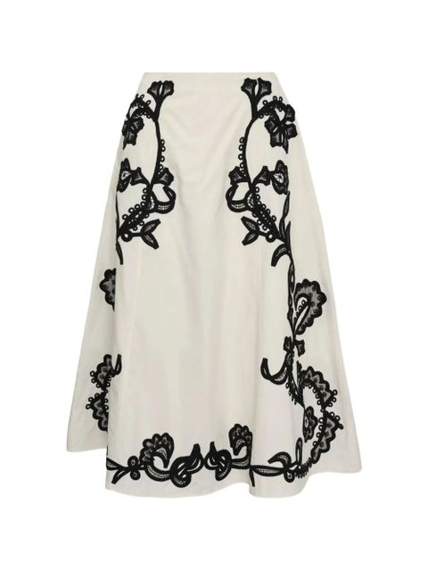 Ulla Johnson embroidered A-line skirt - White - zdjęcie produktu nr 1