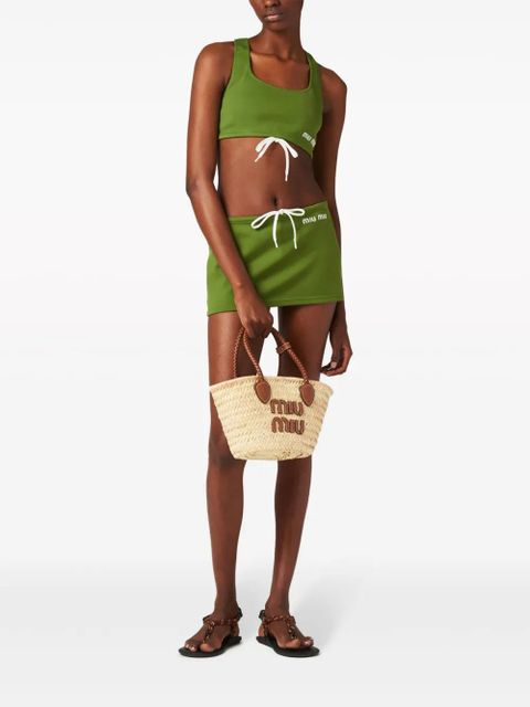 Miu Miu woven straw tote bag - Neutrals - zdjęcie produktu nr 2