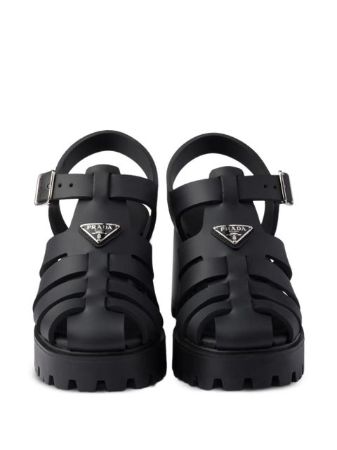 Prada 90mm metal buckle platform sandals - Black - zdjęcie produktu nr 2