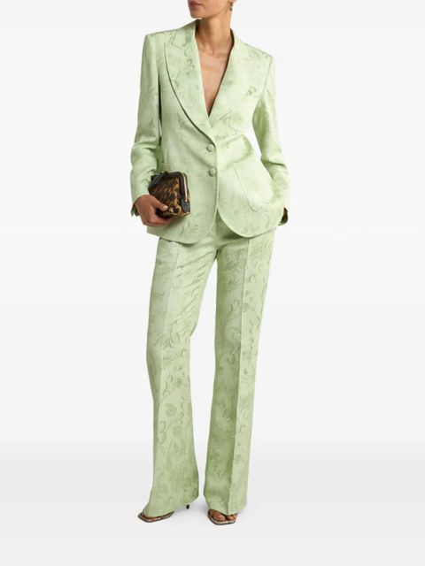 ETRO single-breasted floral jacquard jacket - Green - zdjęcie produktu nr 2