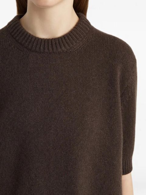 KHAITE Davin short-sleeve top - Brown
