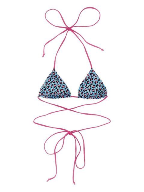 MC2 Saint Barth animal-print bikini top - Blue - zdjęcie produktu nr 1