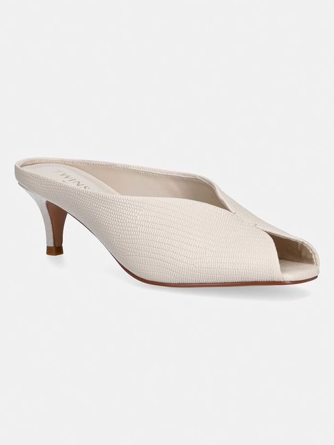 Twinset klapki na niskim obcasie damskie skórzane - zdjęcie produktu nr 2