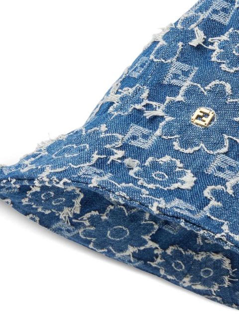 FENDI flower-embroidered denim hat - Blue - zdjęcie produktu nr 2
