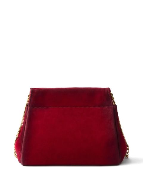 Prada mini Enchaîné chain-strap logo-lettering shoulder bag - Red