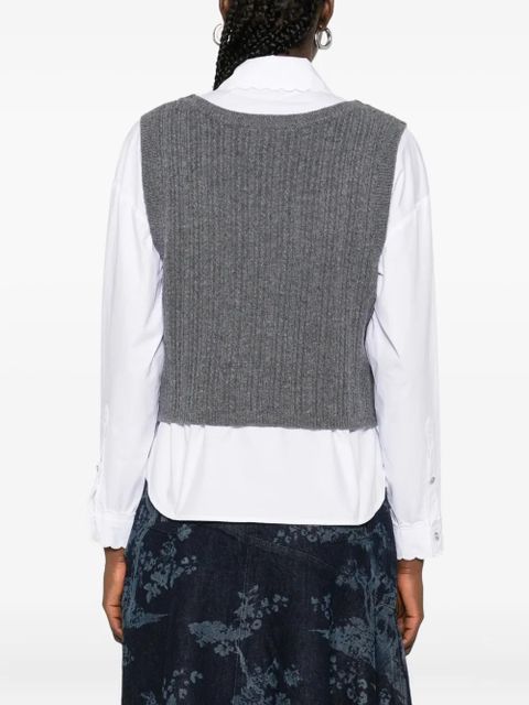 Maje ribbed layer shirt - Grey