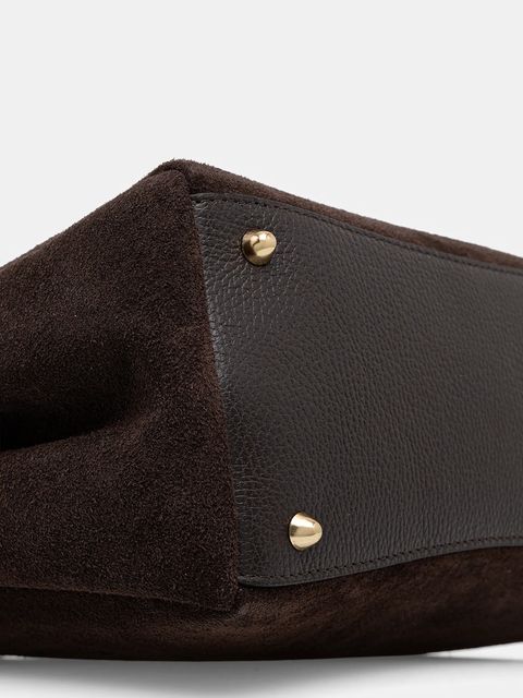 Answear.LAB torebka zamszowa kolor brązowy