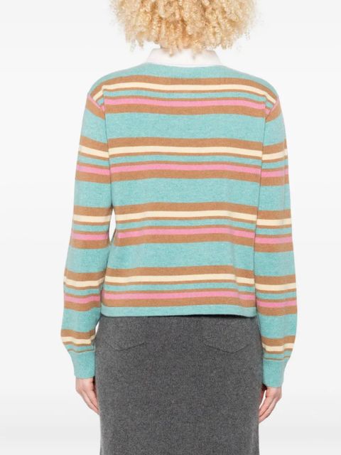 Guest In Residence striped polo-neck sweater - Blue