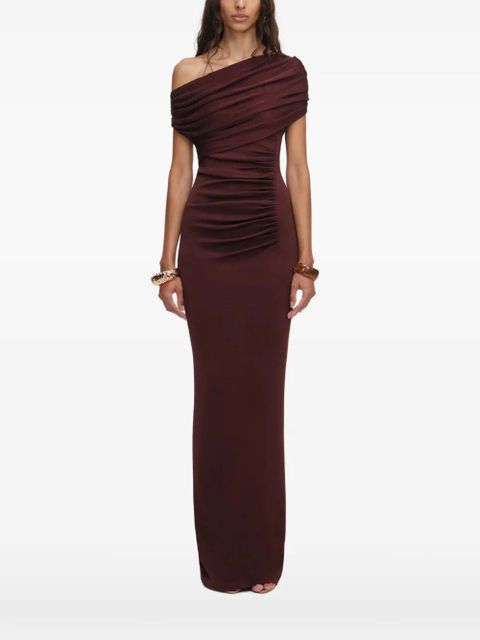 Self-Portrait draped maxi dress - Brown - zdjęcie produktu nr 1