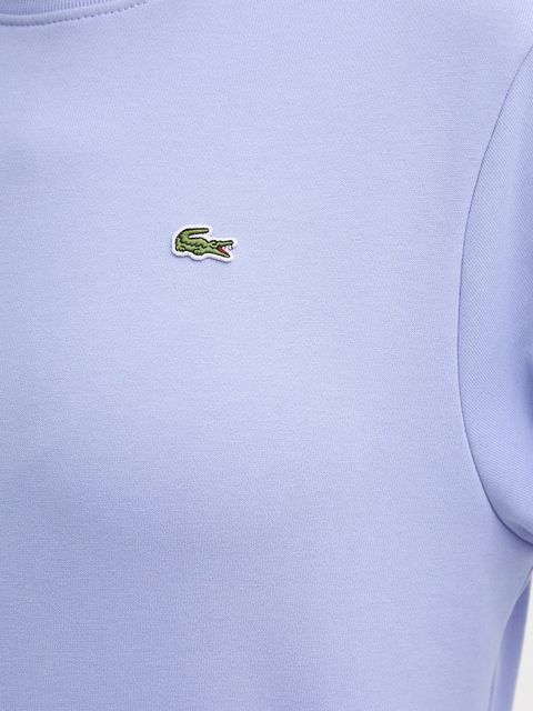 Lacoste bluza bawełniana damska kolor niebieski gładka SF5270