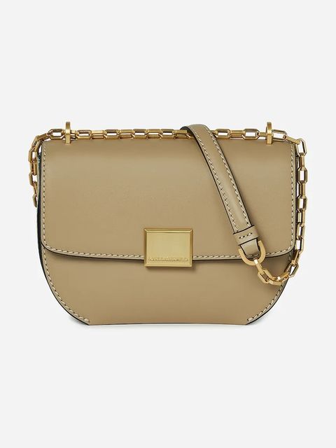 Karl Lagerfeld torebka skórzana kolor beżowy A1W30445 - zdjęcie produktu nr 1