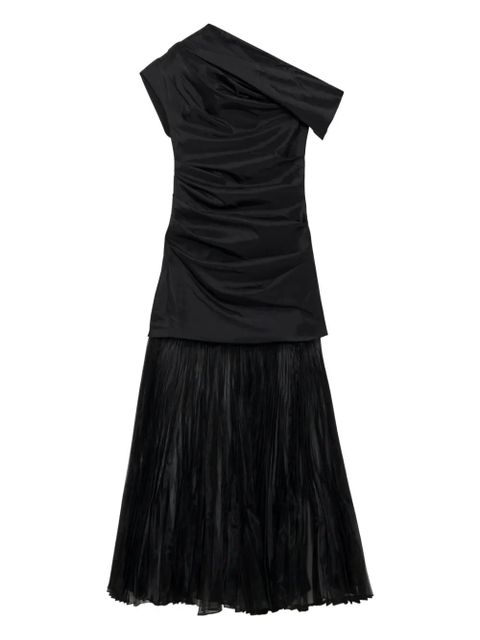 Simkhai Ammalie draped pleated-skirt taffeta dress - Black - zdjęcie produktu nr 1