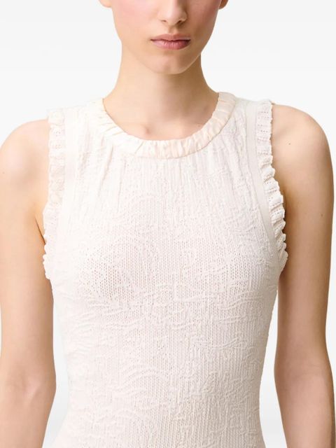 Claudie Pierlot ruffled-trim midi dress - Neutrals