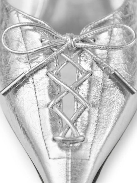 Jimmy Choo 50mm Scarlett lace-up pointed-toe mules - Silver