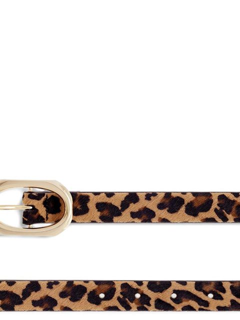 ANINE BING oval buckle leopard print belt - Neutrals - zdjęcie produktu nr 2