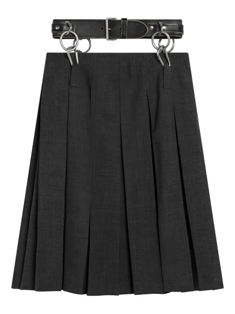 Prada virgin-wool pleated midi skirt - Grey