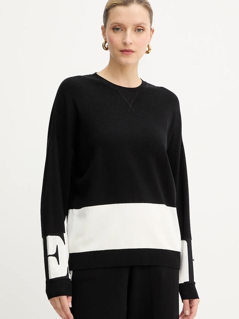 Elisabetta Franchi sweter damski kolor czarny lekki MK01S56E2 - zdjęcie produktu nr 1