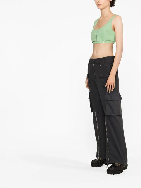 GANNI Suiting crop top - Green