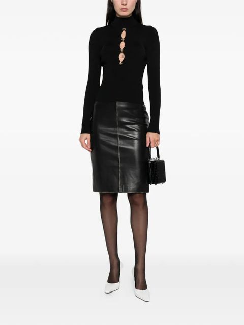 Self-Portrait long-sleeve ribbed-knit top - Black - zdjęcie produktu nr 2