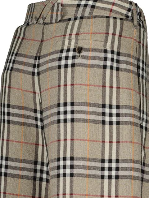Burberry Check pleated trousers - Neutrals