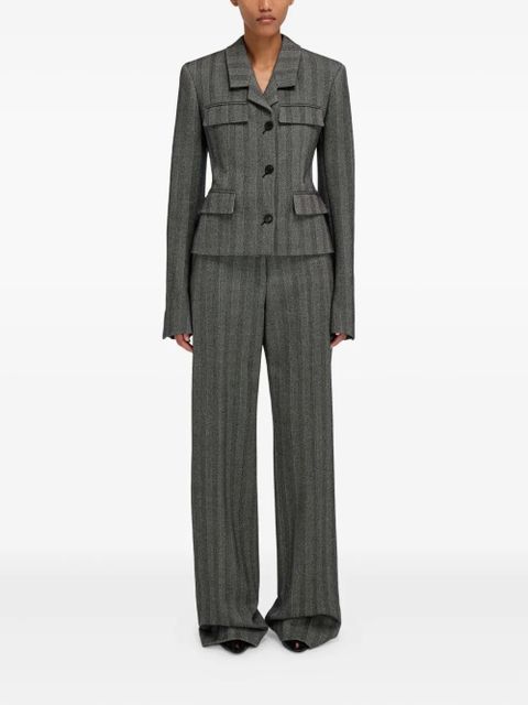 Ferragamo chevron-pattern trousers - Black - zdjęcie produktu nr 2