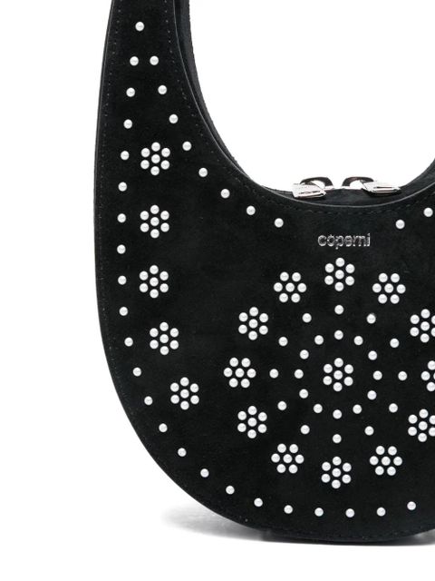 Coperni mini swipe floral-stud tote bag - Black