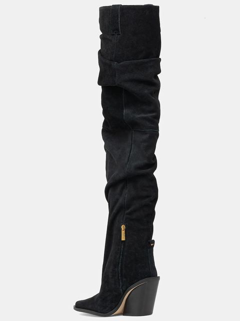 MICHAEL Michael Kors kozaki zamszowe Noemie damskie kolor czarny na słupku 40F5NOMB1S.001