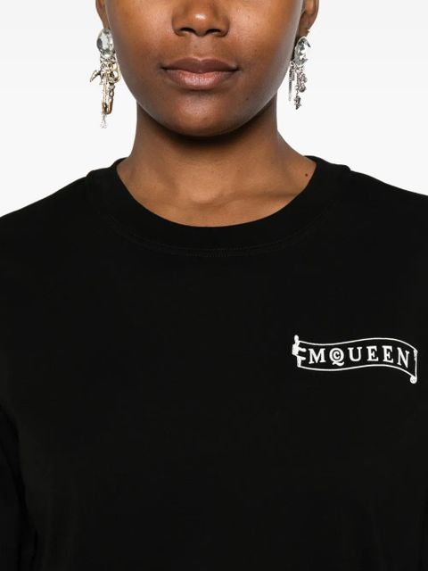 Alexander McQueen logo-embroidered short-sleeve T-shirt - Black