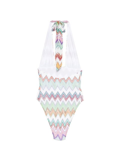 Missoni halterneck zig-zag swimsuit - White - zdjęcie produktu nr 2