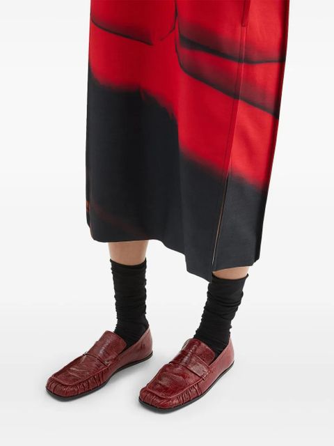 Jil Sander leather loafers - Red