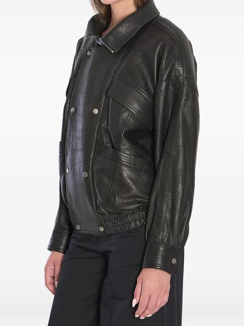 Saint Laurent buttoned leather jacket - Black - zdjęcie produktu nr 2