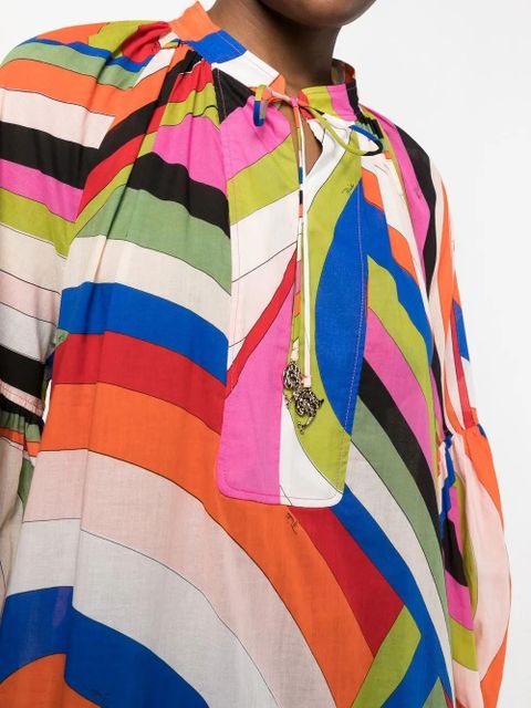 PUCCI Iride-print cotton minidress - Blue