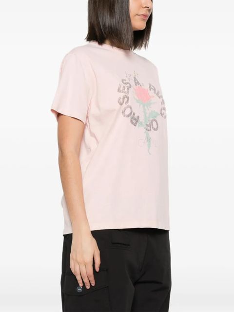 GANNI graphic-print T-shirt - Pink