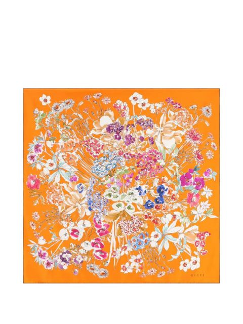 Gucci floral-pattern silk scarf - Orange - zdjęcie produktu nr 1